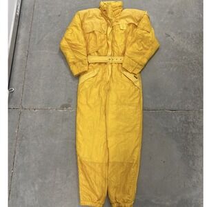 Vintage ciesse piumini yellow One Piece Ski Suit Belted Insulated Snow Jumpsuit